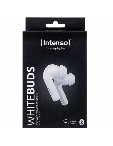 Intenso White Buds T302A Auriculares True Wireless Stereo (TWS) Dentro de oído Llamadas Música Deporte Uso diario USB Tipo C