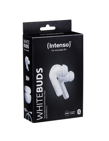 Intenso White Buds T302A Auriculares True Wireless Stereo (TWS) Dentro de oído Llamadas Música Deporte Uso diario USB Tipo C