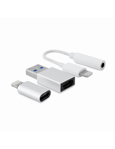 CoolBox KIT DE CONECTIVIDAD IPHONE IPAD (LIGHTNING-JACK LIGHTNING-USBC USBC-LIGHTNING)