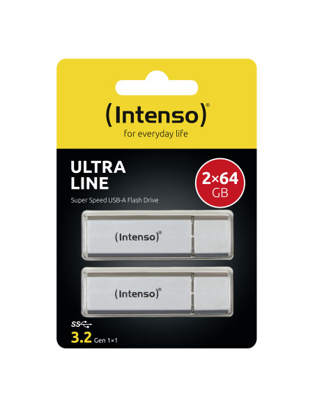 Intenso Ultra Line 2 x 64GB unidad flash USB USB tipo A 3.2 Gen 1 (3.1 Gen 1) Plata
