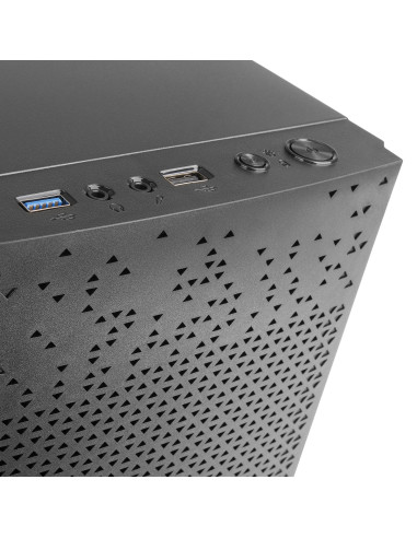 Tacens Anima AC6, Caja Ordenador Compacta Micro ATX, Frontal Malla Refrigeración, USB 3.0, Negro