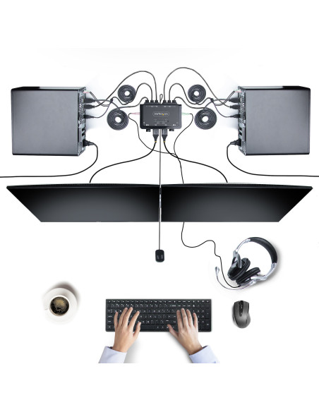 StarTech.com C2-DH46-UA2-CBL-KVM interruptor KVM Negro