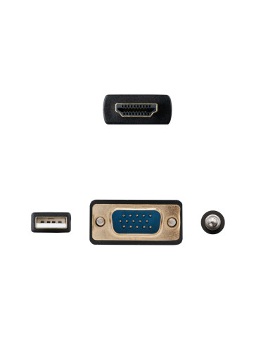 Nanocable Cable Conversor HDMI a VGA+Audio+USB, 1.8 m, Negro