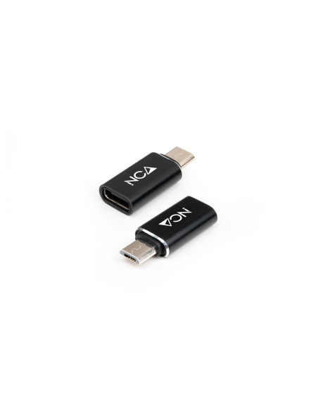 Nanocable Adaptador Micro USB a USB-C, Micro B M- USB-C H, Negro