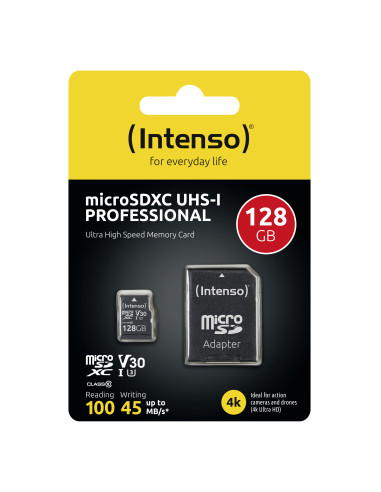 Intenso microSDXC 128GB Class 10 UHS-I Professional - Extended Capacity SD (MicroSDHC) Clase 10