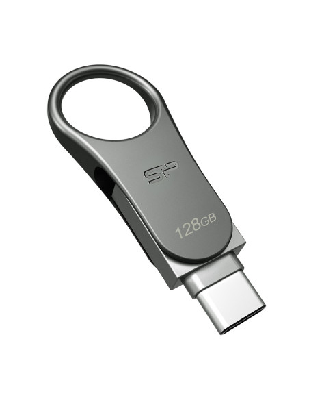 Silicon Power Mobile C80 unidad flash USB 128 GB USB Type-A   USB Type-C 3.2 Gen 1 (3.1 Gen 1) Titanio
