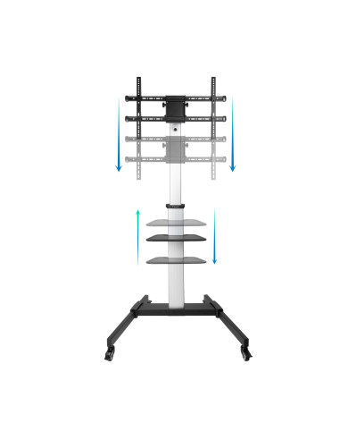 TooQ Hera Soporte de Suelo de Aluminio con Ruedas para Pantalla 37"-86"