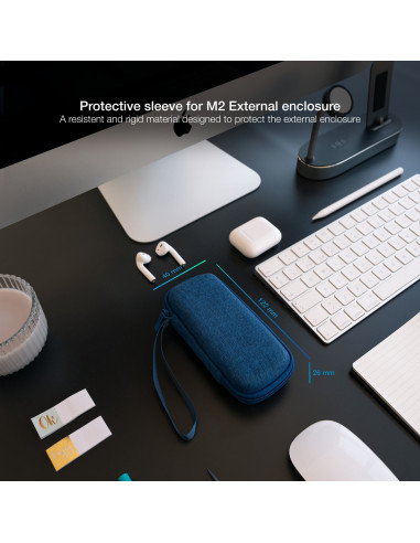 TooQ Estuche Protector para Caja Externa M2, Azul Pacífico