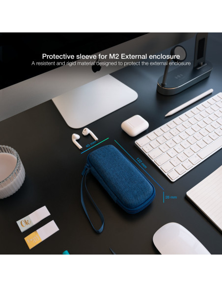 TooQ Estuche Protector para Caja Externa M2, Azul Pacífico