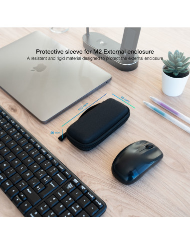 TooQ Estuche Protector para Caja Externa M2, Negro