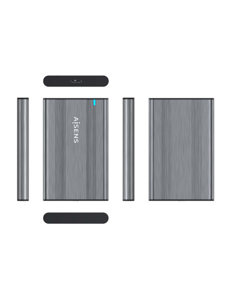 AISENS Caja Externa 2,5″ 9.5mm SATA a USB 3.0 USB3.1 Gen1, Gris