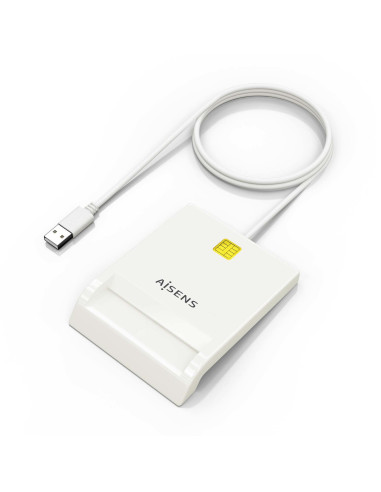 AISENS Lector de Tarjeta Inteligente DNI, Blanco