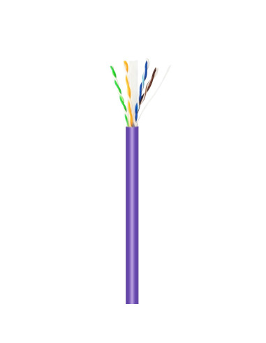 AISENS Cable de Red RJ45 LSZH Cat.6 UTP Rigido AWG23 CCA (Aleacion), Violeta, 100M