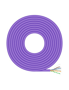 AISENS Cable de Red RJ45 LSZH Cat.6 UTP Rigido AWG23 CCA (Aleacion), Violeta, 305M