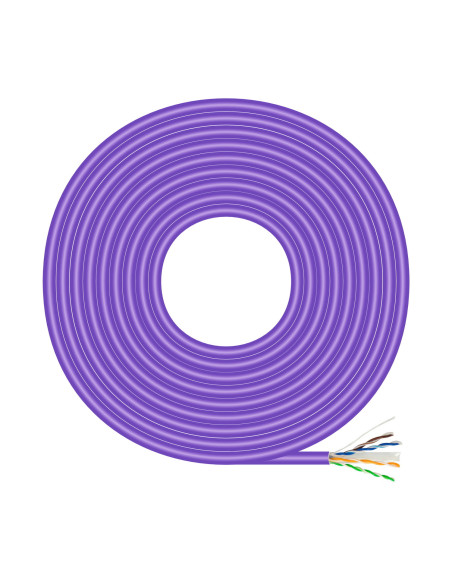 AISENS Cable de Red RJ45 LSZH Cat.6 UTP Rigido AWG23 CCA (Aleacion), Violeta, 305M
