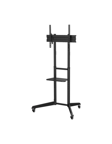 AISENS Soporte de Suelo ECO con Rueda, Bandeja para DVD para Monitor TV 50Kg de 37-70, Negro