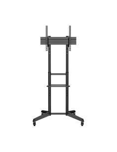 AISENS Soporte de Suelo ECO con Rueda, Bandeja para DVD para Monitor TV 50Kg de 37-70, Negro 2