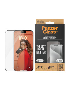 PanzerGlass ® Screen Protector iPhone 15 Pro | Ultra-Wide Fit w. EasyAligner Protector de pantalla Apple 1 pieza(s) 2