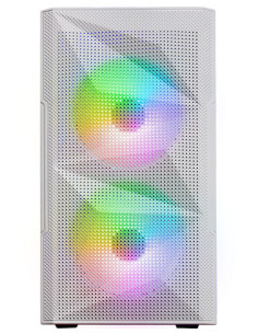 Mars Gaming MC-ME Blanco, Caja Gaming Compacta MicroATX, Ventana Lateral Completa Cristal Templado, Diseño Frontal Total-Mesh