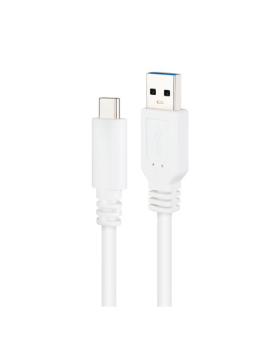 Nanocable Cable USB 3.1, Gen2 10 Gbps 3A, tipo USB-C M-A M, Blanco, 2 m