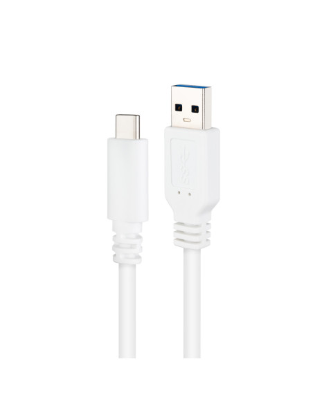 Nanocable Cable USB 3.1, Gen2 10 Gbps 3A, tipo USB-C M-A M, Blanco, 1.5 m