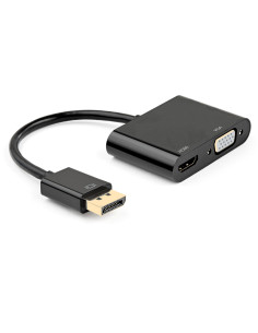 Ewent EC1457 adaptador de cable de vídeo DisplayPort HDMI + VGA (D-Sub) Negro
