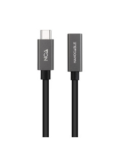 Nanocable Cable Prolongador USB-C 3.2 Gen2x2 20Gbps 3A, 4K 60Hz, USB-C M-USB-C H, Negro, 2 m 2