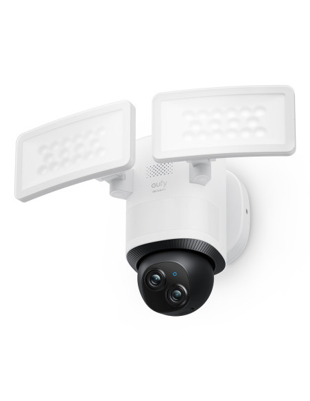 Eufy Security Floodlight Camera E340 con cable, giro de 360° e inclinación, grabación ininterrumpida, Wi-Fi de doble banda,