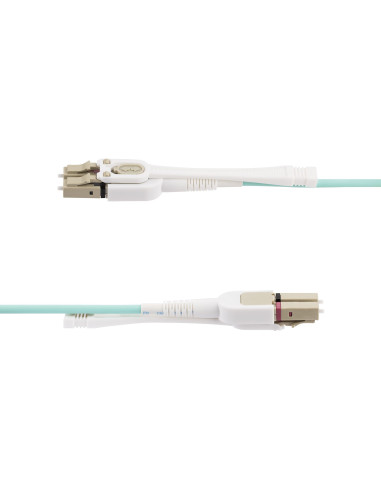 StarTech.com Cable de Fibra Óptica Multimodo LC a LC (UPC) OM4 de 5m - con Pestillos - 50 125µm - Redes de 100G - Resistente a