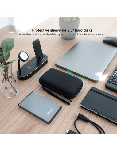 TooQ Estuche Protector para Caja Externa de 2.5”, Negro
