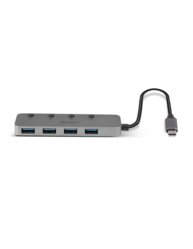 Lindy 43383 hub de interfaz USB 3.2 Gen 1 (3.1 Gen 1) Type-C 5000 Mbit s Gris