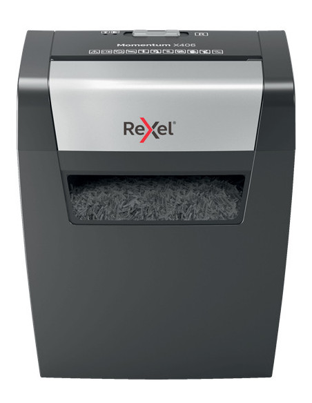 Rexel Momentum X406 triturador de papel Corte en partículas 70 dB Azul, Gris