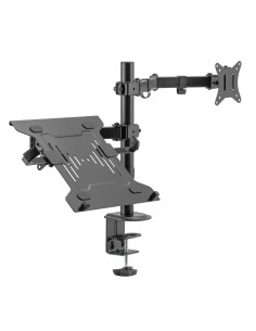 Ewent EW1519 soporte para ordenador portátil Soporte de mesa con estante para ordenador portátil y brazo para monitor Negro 2