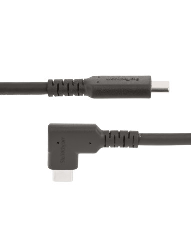StarTech.com Cable USB-C de 1m - Acodado - USB 10 Gbps - Entrega de Alimentación de 100W (5A) - Modo Alt. de DP 8K 60 Hz   4K