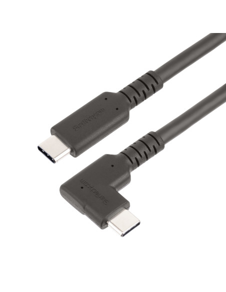 StarTech.com Cable USB-C de 50cm - Acodado - USB 10 Gbps - Entrega de Alimentación de 100W (5A) - Modo Alt. de DP 8K 60 Hz   4K