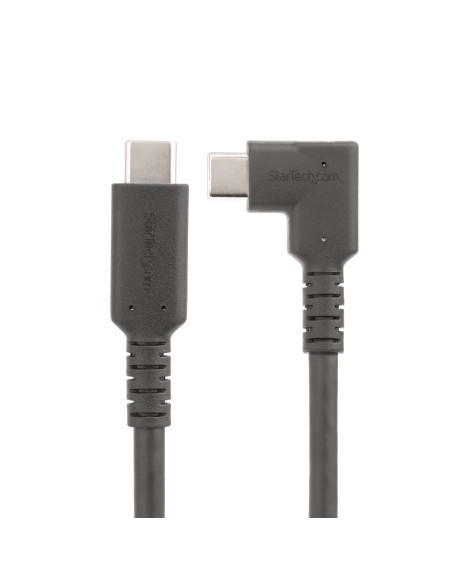 StarTech.com Cable USB-C de 50cm - Acodado - USB 10 Gbps - Entrega de Alimentación de 100W (5A) - Modo Alt. de DP 8K 60 Hz   4K