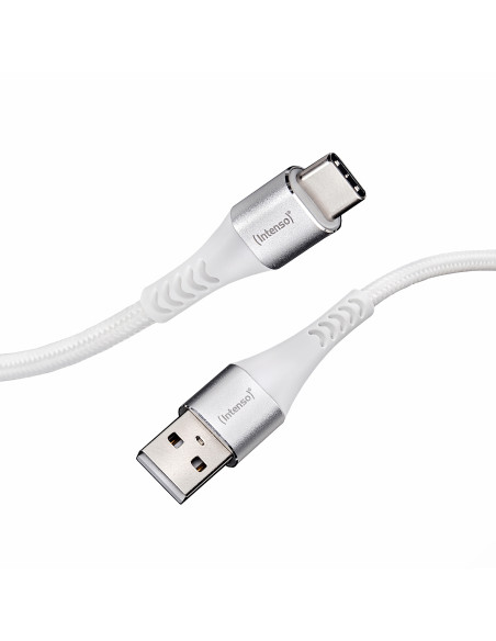 Intenso Cable de carga datos USB-C A315C, 1,5 m, carga rápida hasta 60 vatios, blanco