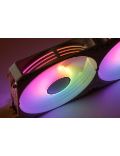 ABYSM Gaming Ventilador Arclight 2.0 Pack 3 en 1 Blanco, Iluminación ARGB y Capacidad de Conectarlos en Serie (Clic&Go) 2