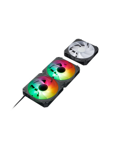 ABYSM Gaming Ventilador Arclight 2.0 Pack 3 en 1 Negro, Iluminación ARGB y Capacidad de Conectarlos en Serie (Clic&Go)