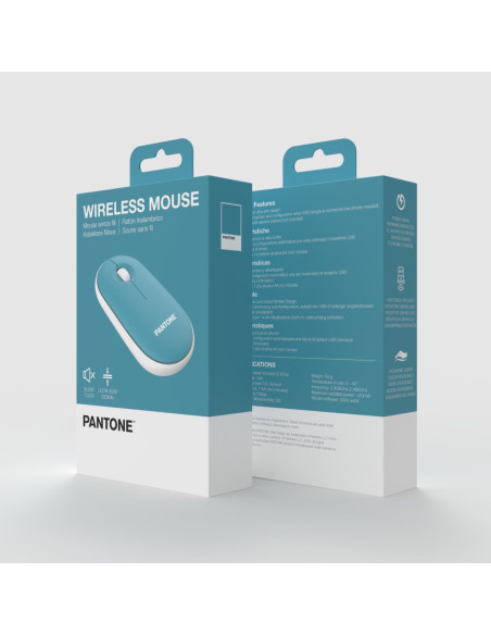 Pantone PT-MS001G1 ratón Oficina mano derecha 1200 DPI