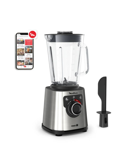 Moulinex LM871D 1,5 L Batidora de vaso 1200 W Acero inoxidable, Gris