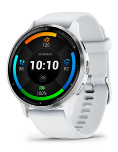 Garmin Venu 3 3,56 cm (1.4") AMOLED 45 mm Digital 454 x 454 Pixeles Pantalla táctil Plata, Blanco Wifi GPS (satélite)