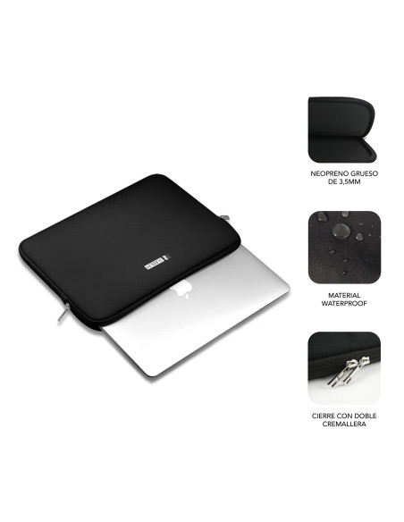 SUBBLIM Funda Ordenador Business Laptop Sleeve Neoprene 13,3-14" Black