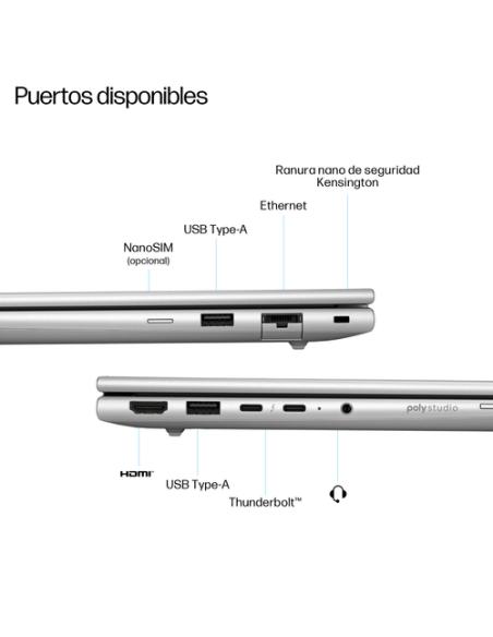 HP EliteBook 6 G1a 14 inch Notebook AI PC Wolf Pro Security Edition AMD Ryzen AI 7 250 Portátil 35,6 cm (14") WUXGA 16 GB DDR5-S