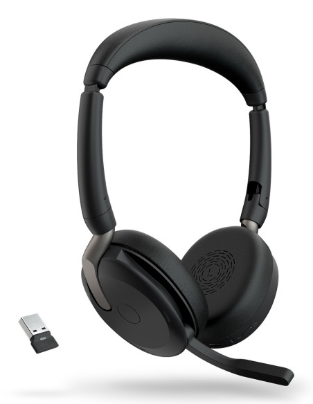 Jabra Evolve2 65 Flex Auriculares Inalámbrico y alámbrico Diadema Oficina Centro de llamadas Bluetooth Negro