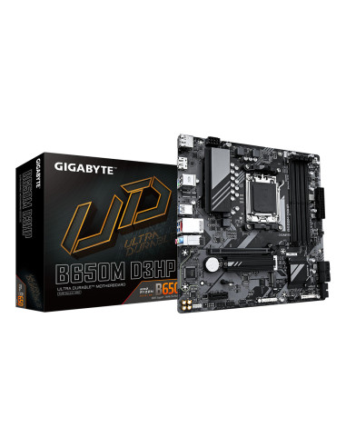 GIGABYTE B650M D3HP Placa base - AMD Ryzen serie 9000, VRM de 5+2+2 fases, hasta 7600 MHz DDR5 (OC), 2xPCIe 4.0 M.2, LAN 2,5