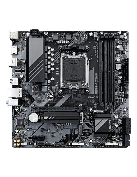 GIGABYTE B650M D3HP Placa base - AMD Ryzen serie 9000, VRM de 5+2+2 fases, hasta 7600 MHz DDR5 (OC), 2xPCIe 4.0 M.2, LAN 2,5
