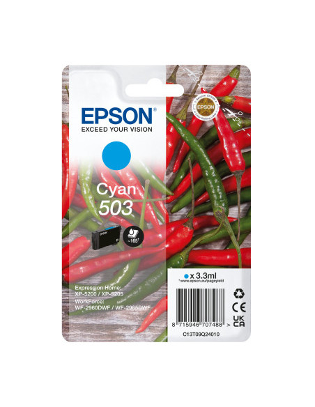 Epson 503 cartucho de tinta 1 pieza(s) Original Rendimiento estándar Cian