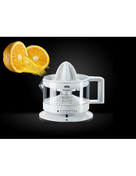 Braun TributeCollection CJ 3000 prensa de cítricos eléctricos 0,35 L 20 W Transparente, Blanco