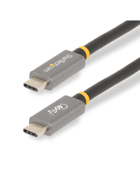 StarTech.com Cable USB4 de 1m - Cable USB-C Certificado USB-IF 40Gbps - Cable USB Tipo C - Power Delivery PD de 100W 5A - Modo